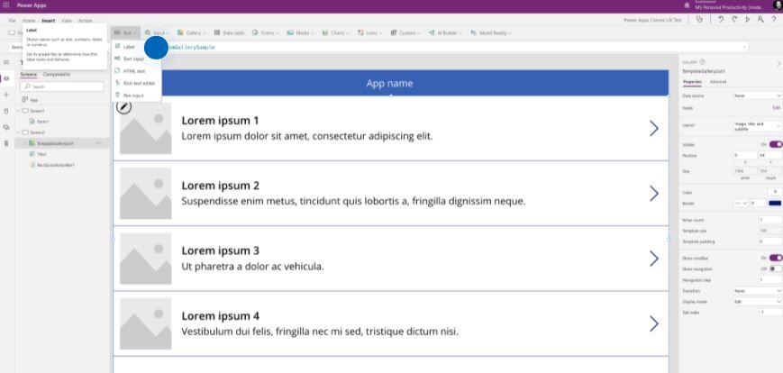 PowerApps Interface