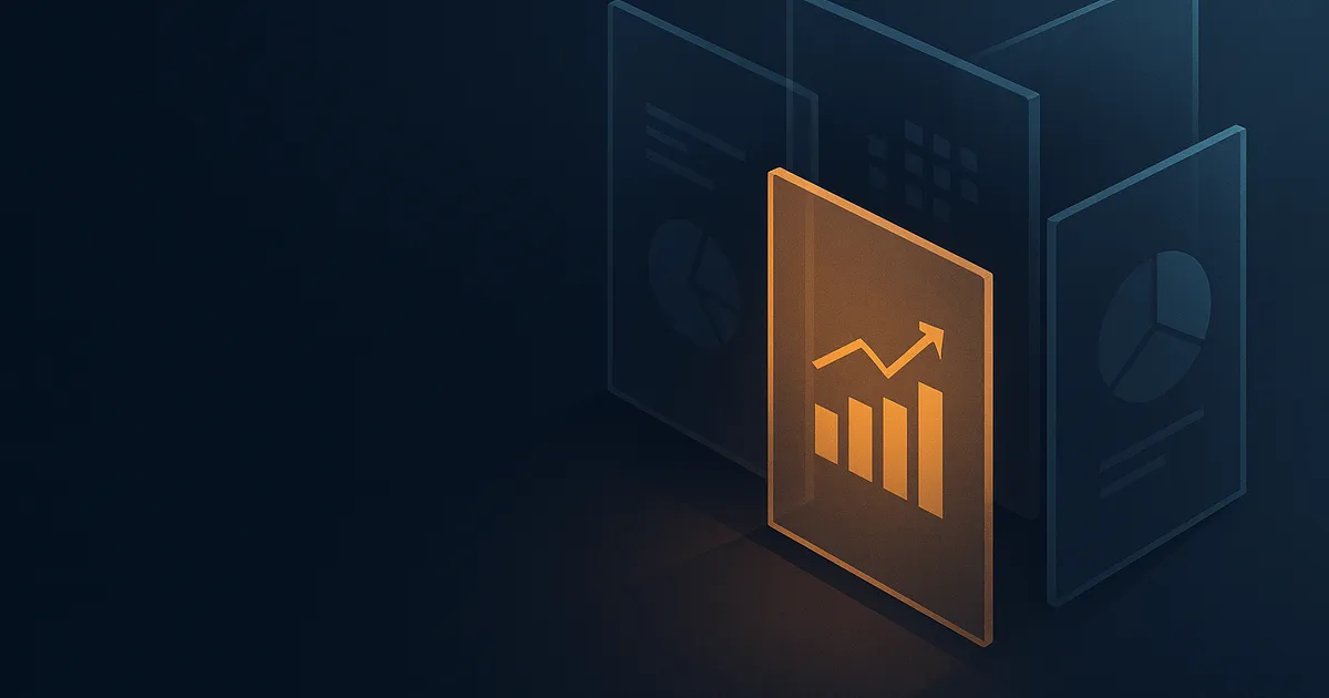 A dimly lit analytics wall where one dashboard panel glows amber against dark neighbours, representing a Power BI refresh failure under investigation.