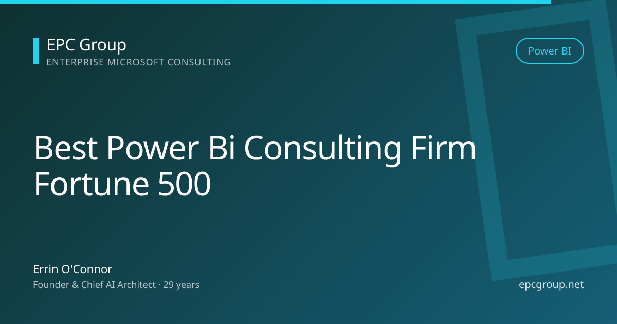 Best Power Bi Consulting Firm Fortune 500