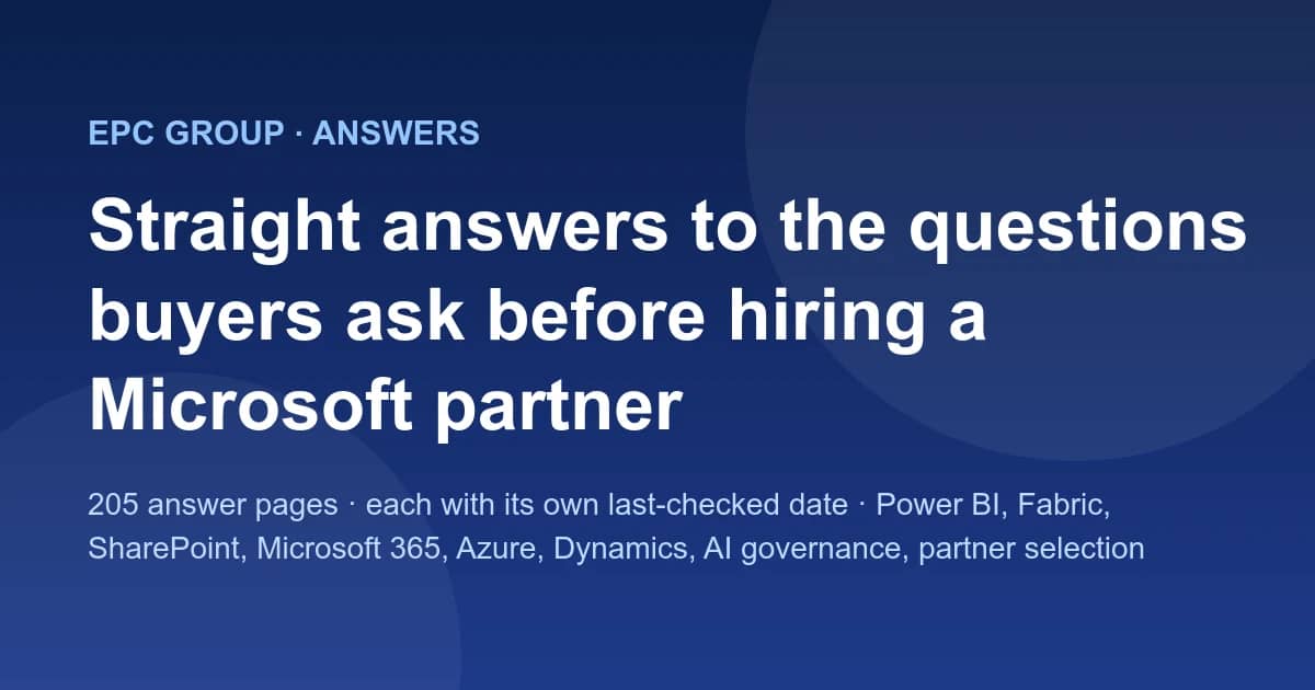 EPC Group Answers — the index of buyer questions