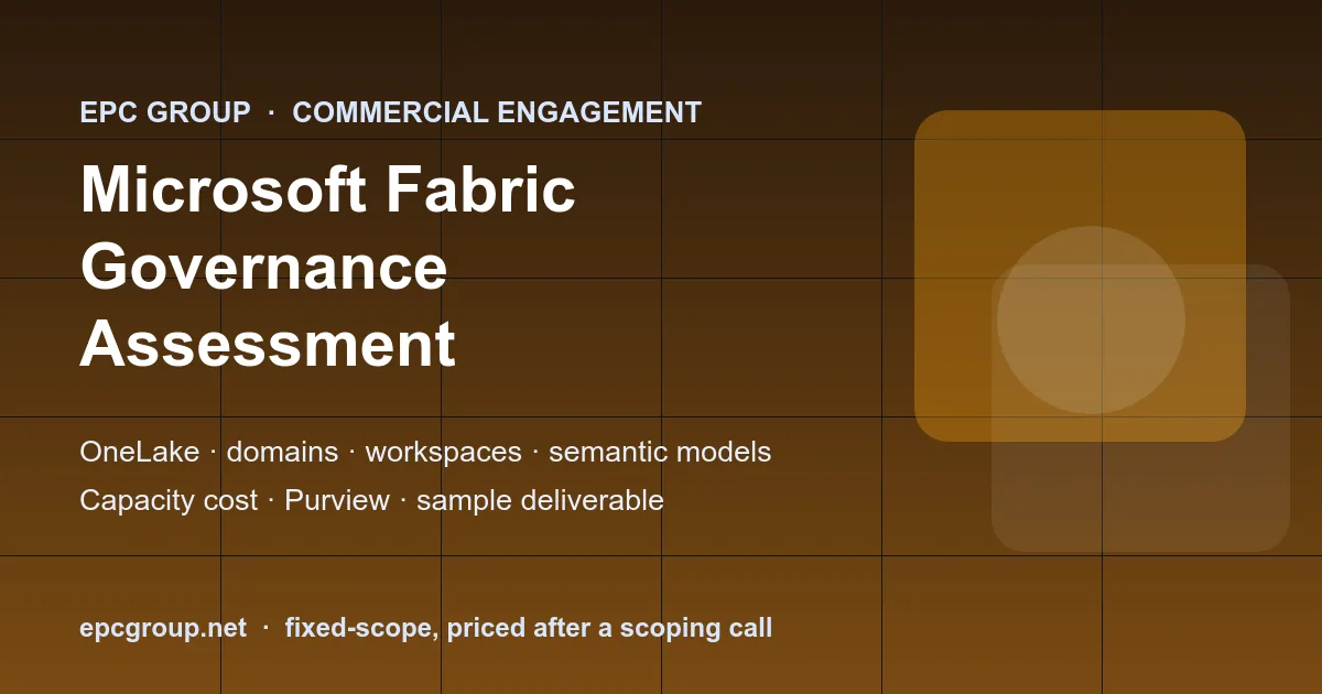 Microsoft Fabric Governance Assessment - EPC Group enterprise consulting