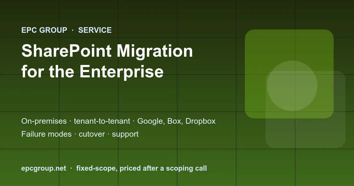 SharePoint Migration Services - EPC Group enterprise consulting