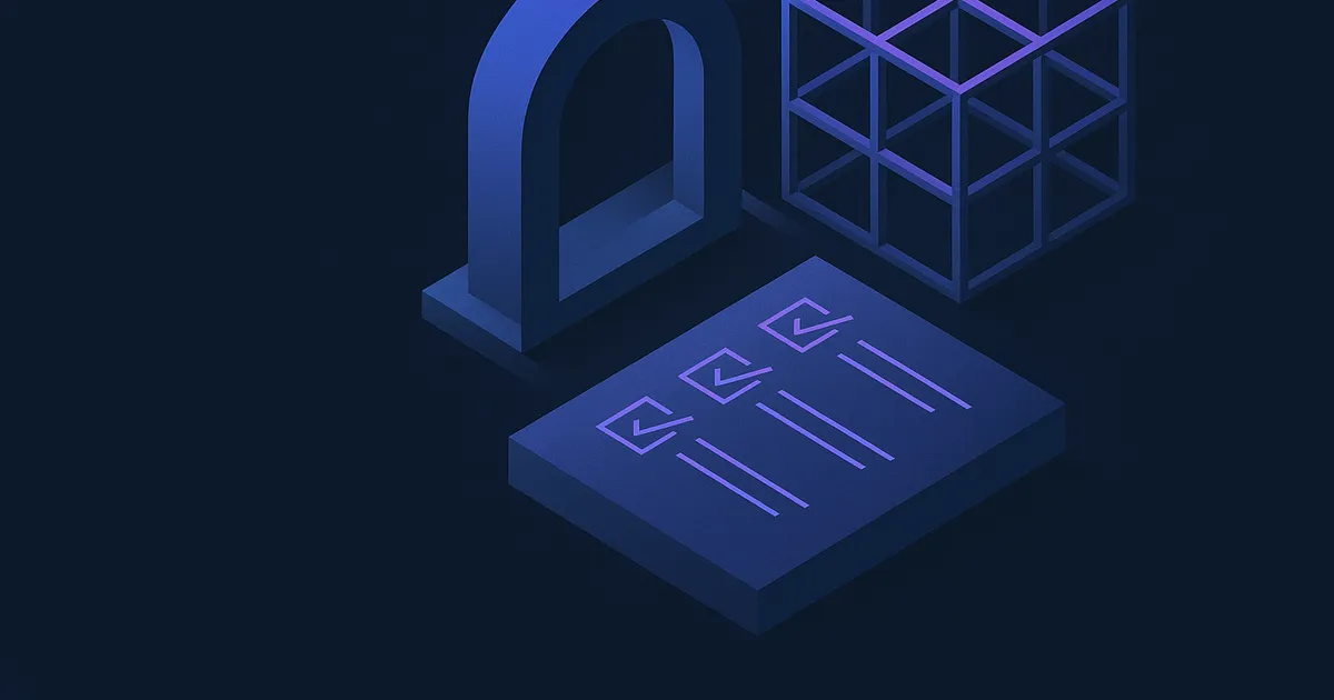 Abstract editorial illustration representing SharePoint Online Migration: The Field Checklist for SPMT and Migration Manager.