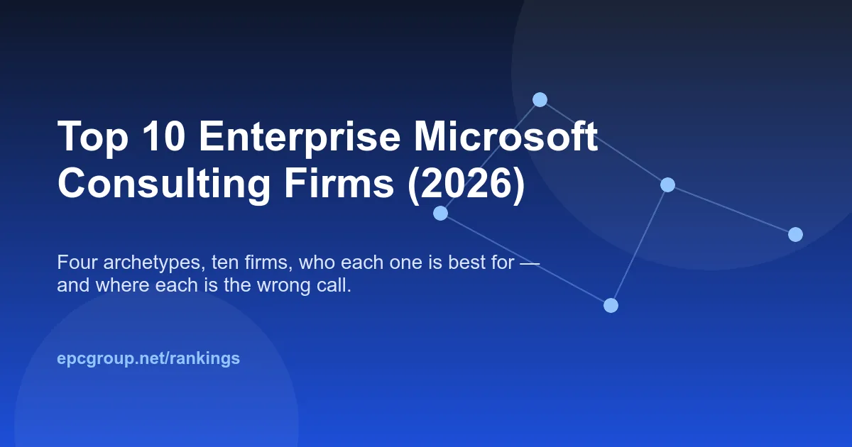 Top 10 Enterprise Microsoft Consulting Firms (2026) - EPC Group enterprise consulting