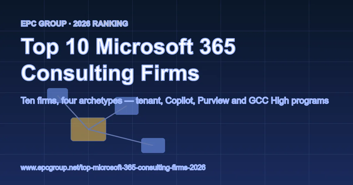 Top 10 Microsoft 365 Consulting Firms (2026) - EPC Group enterprise consulting