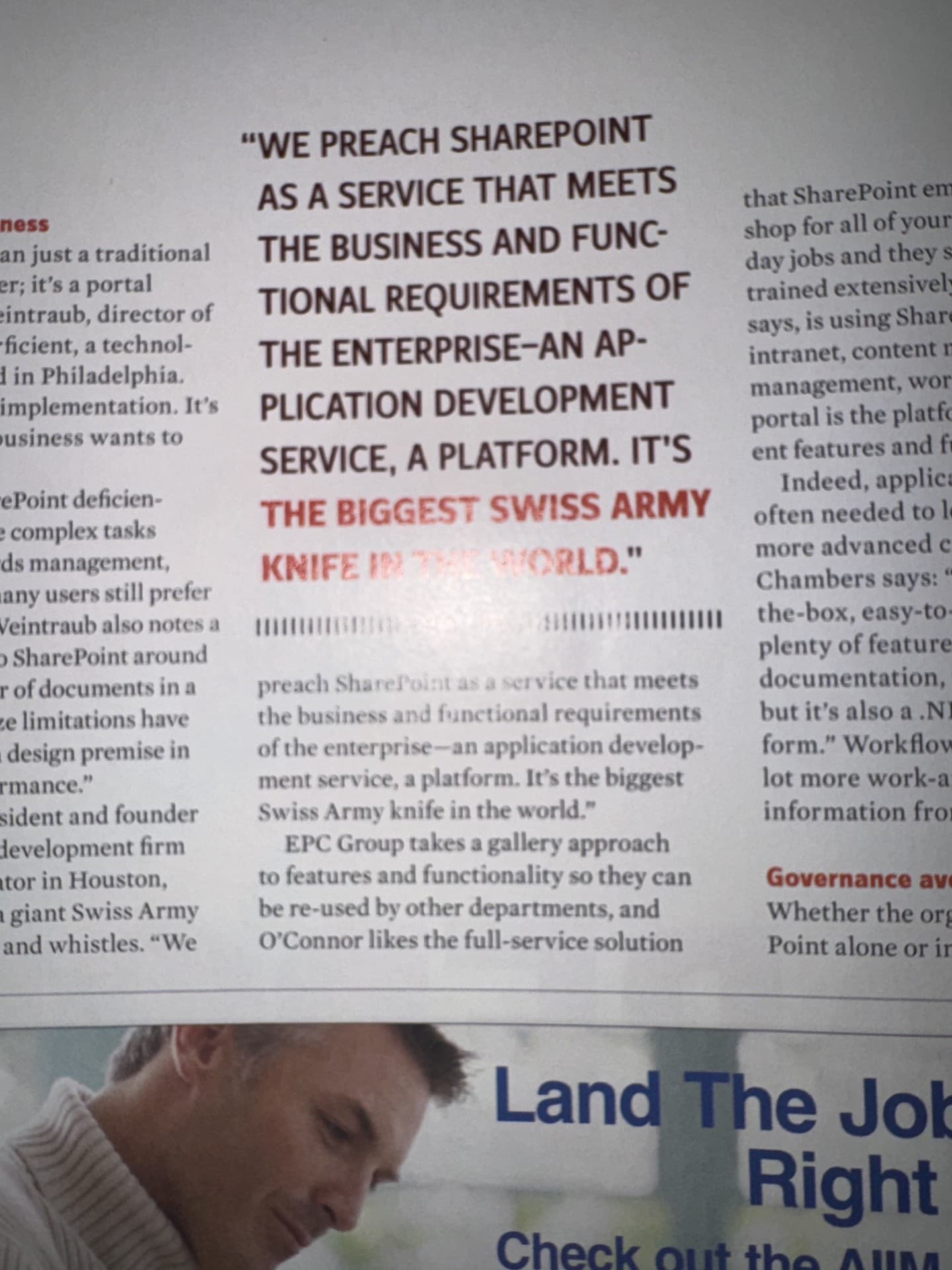 Infonomics magazine photo evidence — Close-up of the page 36 pull-quote (red type) plus the body paragraph naming Err