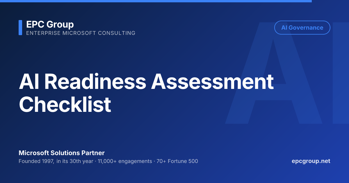 AI Readiness Assessment Checklist for CIOs 2026 | EPC Group