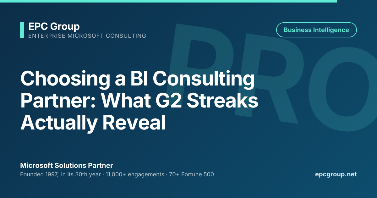 Choosing a BI Consulting Partner: G2 Streaks