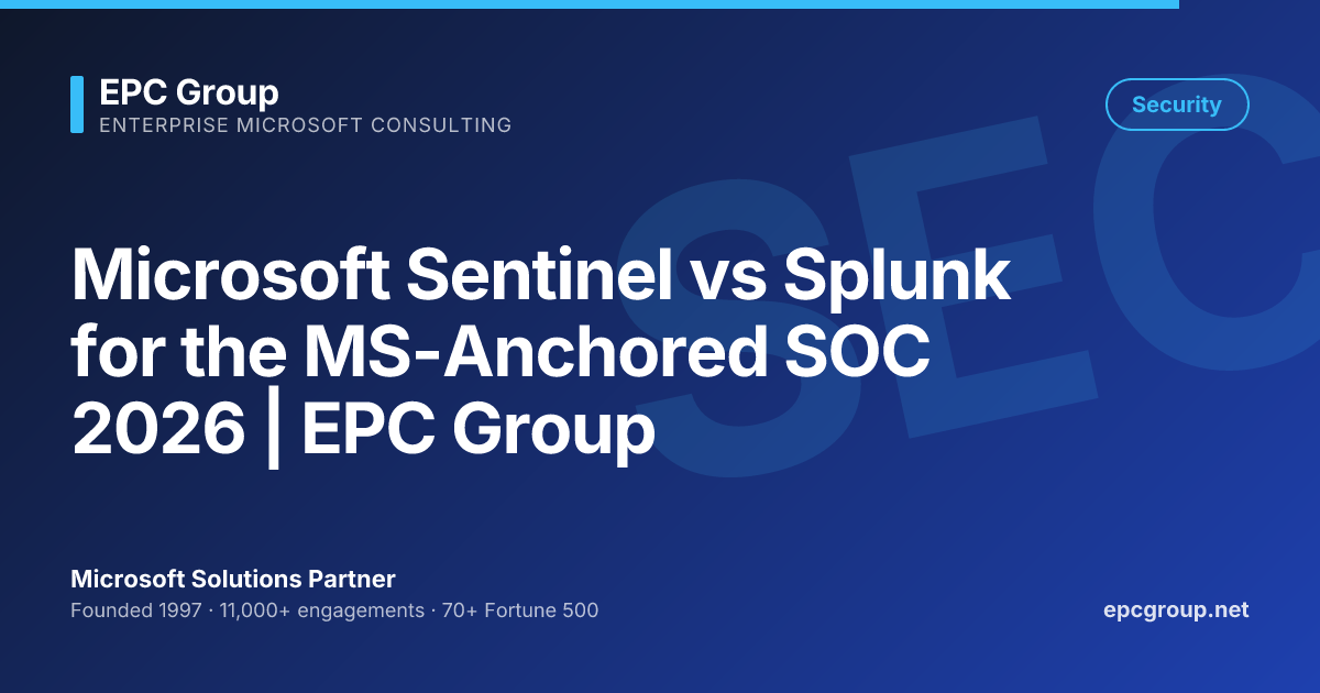 Microsoft Sentinel vs Splunk for the MS-Anchored | EPC Group
