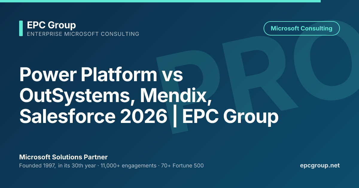 Power Platform vs OutSystems, Mendix, Salesforce