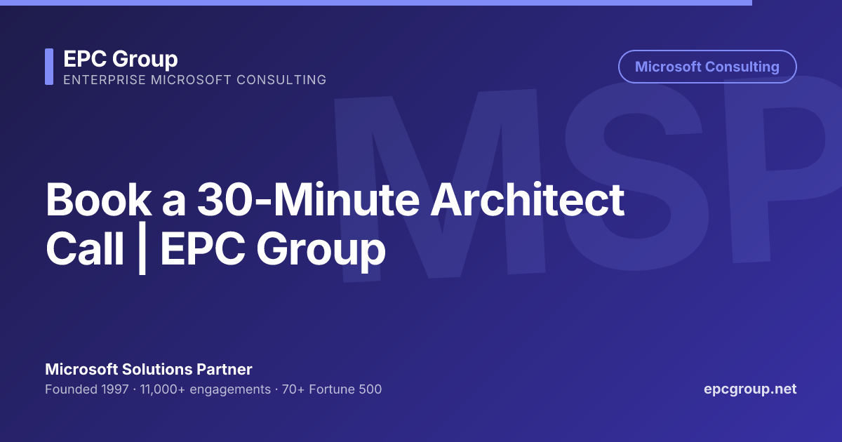 Book a 30-Minute Architect Call | EPC Group