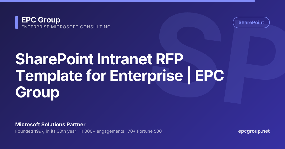 SharePoint Intranet RFP Template for Enterprise | EPC Group