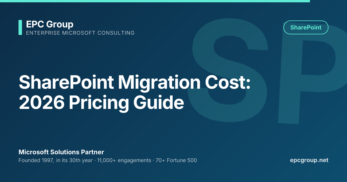 SharePoint Migration Cost: 2026 Pricing Guide | EPC Group