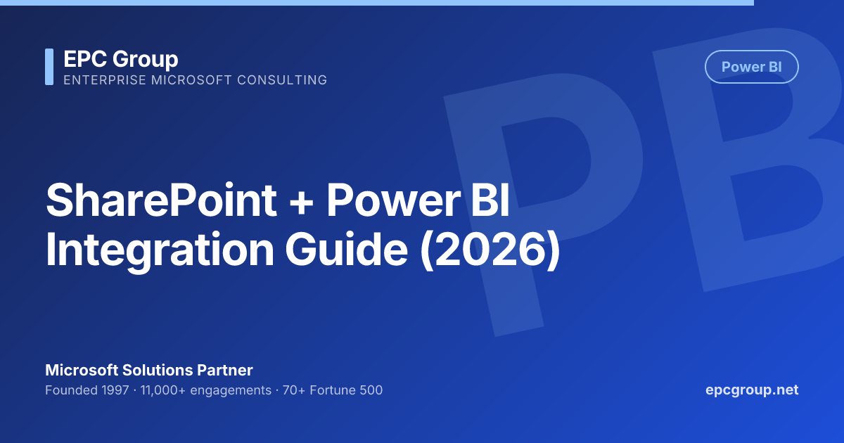 SharePoint + Power BI Integration Guide (2026) | EPC Group