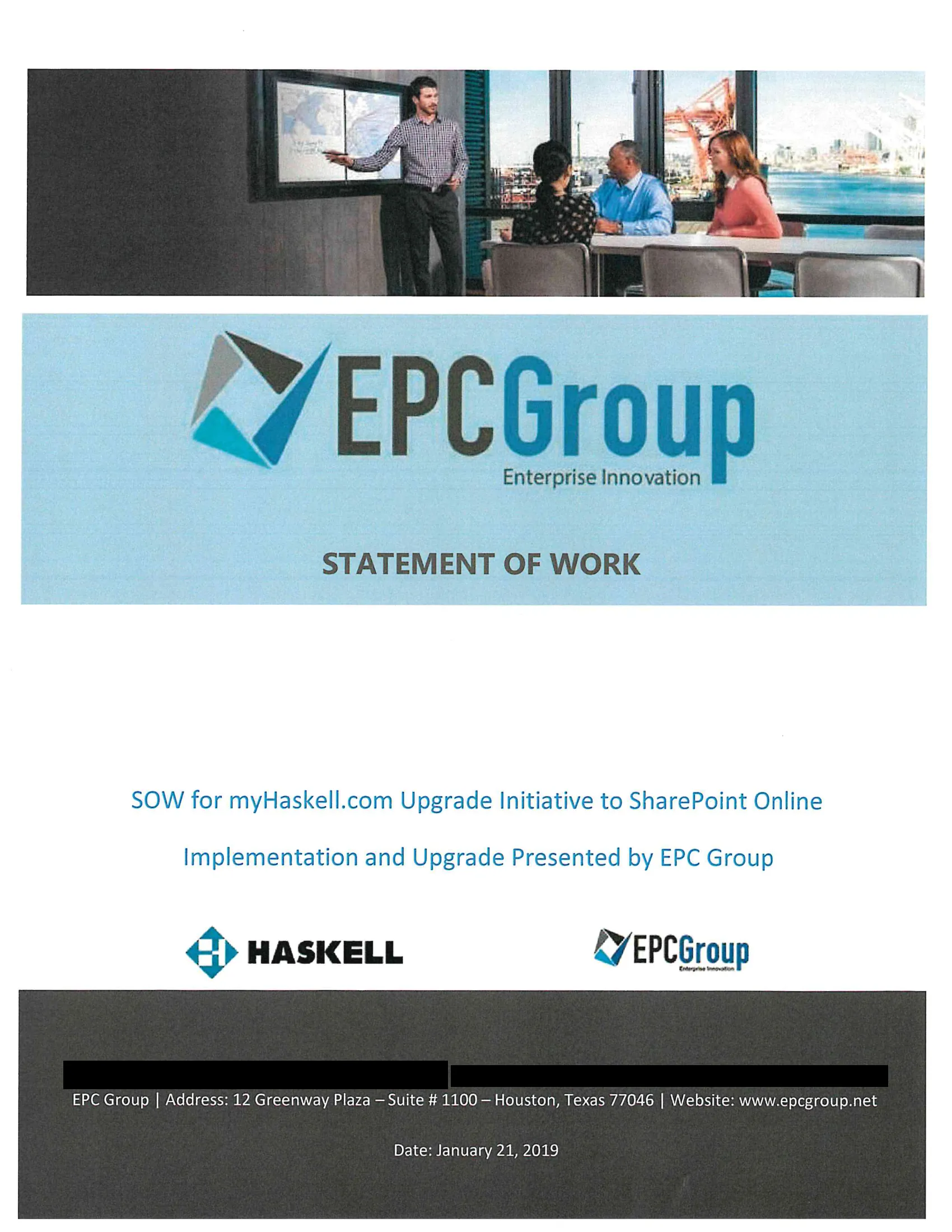 Redacted statement of work, Haskell, page 1 of 13