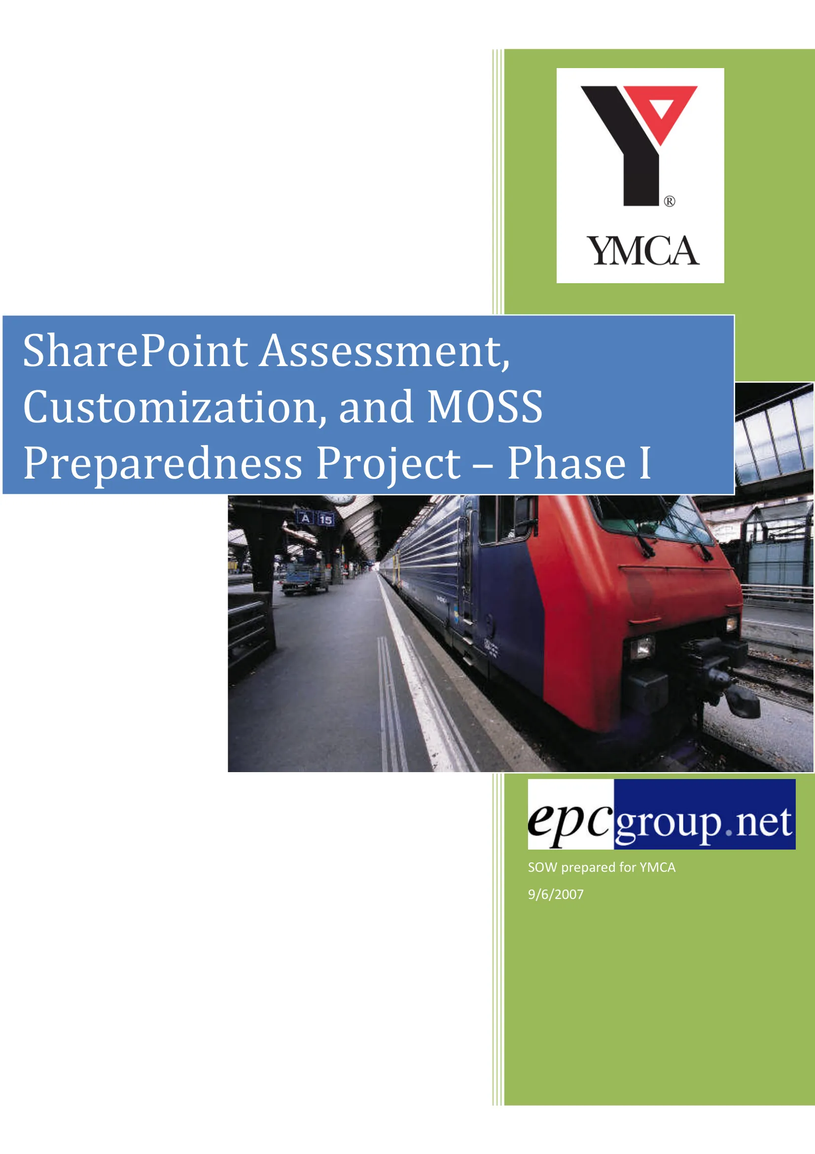 Redacted statement of work, The YMCA (Houston), page 1 of 15