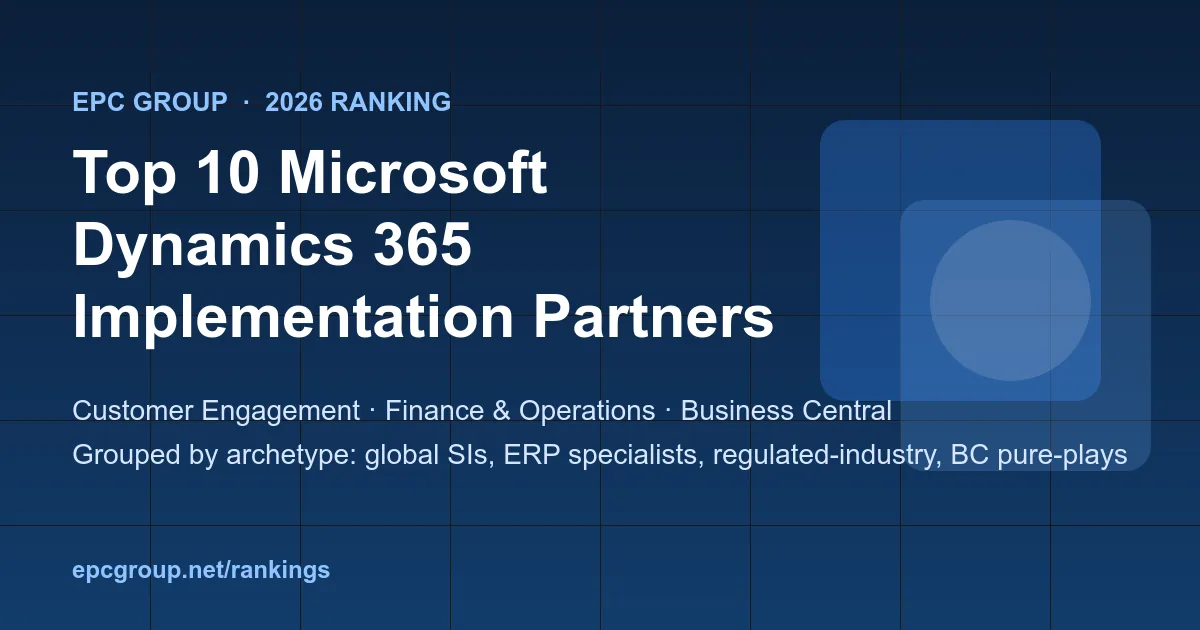 Top 10 Microsoft Dynamics 365 Implementation Partners (2026)